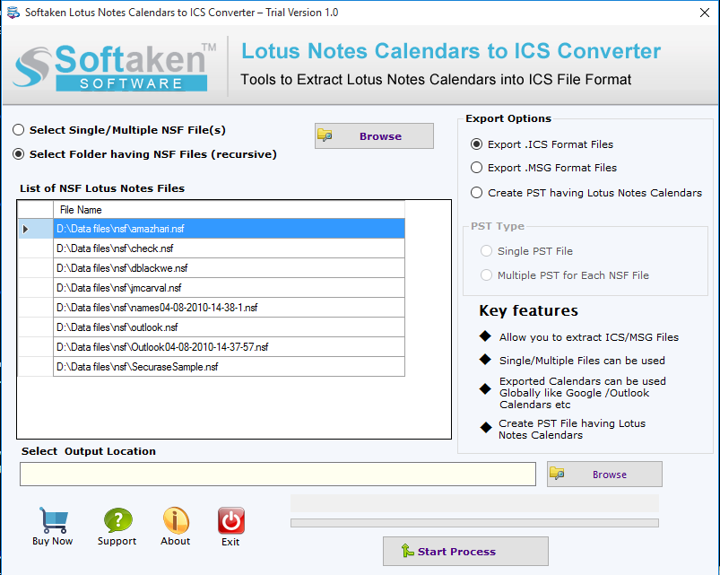 Free Lotus Notes Calendars Converter to export Notes calendars to ICS